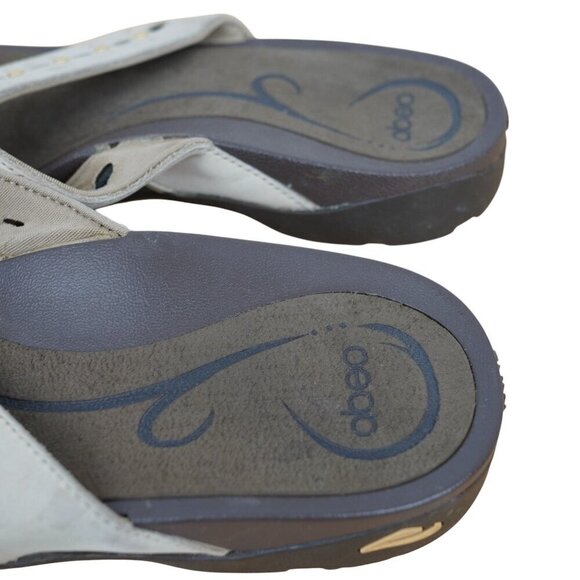 Abeo ARMIDA Beige Leather Flip Flop Sandals for Women Size‎ 7 - Picture 2 of 6